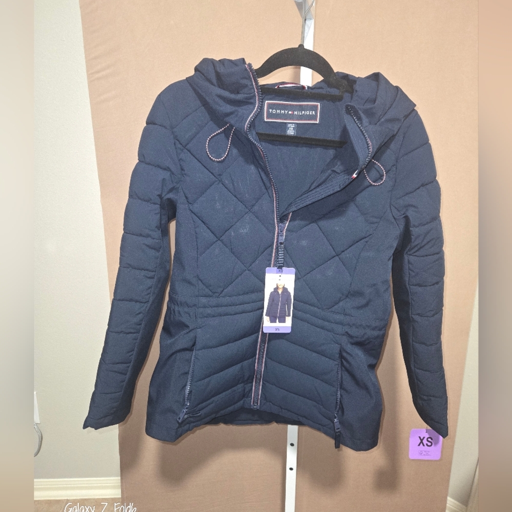 Tommy Hilfiger Blue Puffer Jacket with Quilted Design